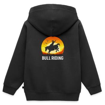 Rodéo - Sweat Premium à capuche zippé enfant bio - noir - Dos - AI Model Kid Male (0cm)