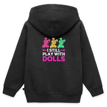 Vaudou - Sweat Premium à capuche zippé enfant bio - noir - Dos - AI Model Kid Male (0cm)