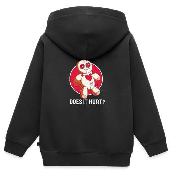 Vaudou - Sweat Premium à capuche zippé enfant bio - noir - Dos - AI Model Kid Male (0cm)