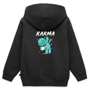 Karma vaudou - Sweat Premium à capuche zippé enfant bio - noir - Dos - AI Model Kid Male (0cm)