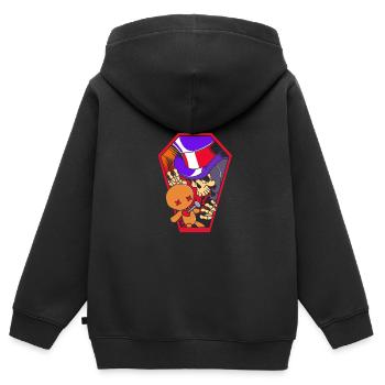 Squelette vaudou - Sweat Premium à capuche zippé enfant bio - noir - Dos - AI Model Kid Male (0cm)