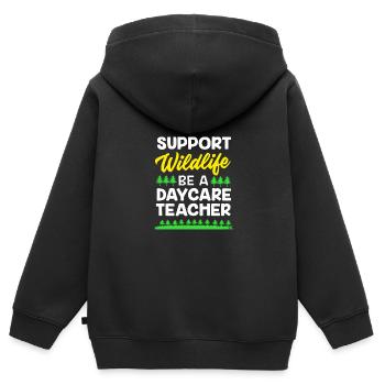 Daycare Center Education Educator Educator - Kids Premium Organic Zip-up Hoodie - black - Back - AI Model Kid Male (0cm)