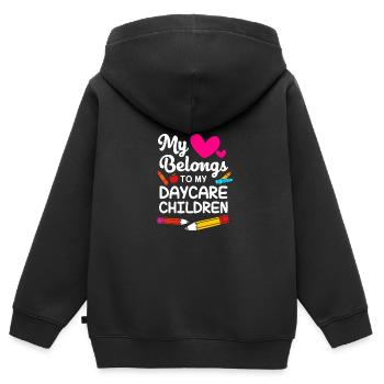Daycare Center Education Educator Educator - Kids Premium Organic Zip-up Hoodie - black - Back - AI Model Kid Male (0cm)