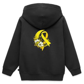 Krebs Kind Krebs-Überlebender - Kinder Premium Organic Zip Hoodie - Schwarz - Hinten - AI Model Kid Male (0cm)
