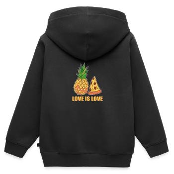 Ananas - Kinder Premium Organic Zip Hoodie - Schwarz - Hinten - AI Model Kid Male (0cm)