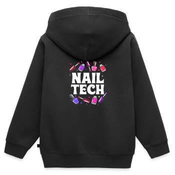 Kosmetikerin - Kinder Premium Organic Zip Hoodie - Schwarz - Hinten - AI Model Kid Male (0cm)