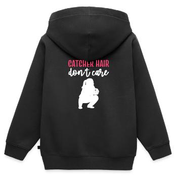 Softball Joueurs de softball - Sweat Premium à capuche zippé enfant bio - noir - Dos - AI Model Kid Male (0cm)