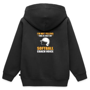 Softball Joueurs de softball - Sweat Premium à capuche zippé enfant bio - noir - Dos - AI Model Kid Male (0cm)