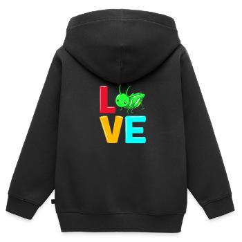 Sauterelle - Sweat Premium à capuche zippé enfant bio - noir - Dos - AI Model Kid Male (0cm)