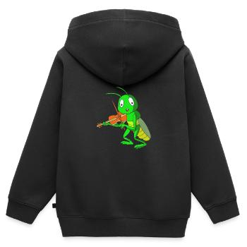 Sauterelle sauterelle - Sweat Premium à capuche zippé enfant bio - noir - Dos - AI Model Kid Male (0cm)