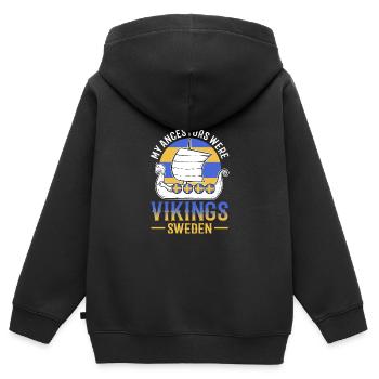 Schweden Schwedisch - Kinder Premium Organic Zip Hoodie - Schwarz - Hinten - AI Model Kid Male (0cm)