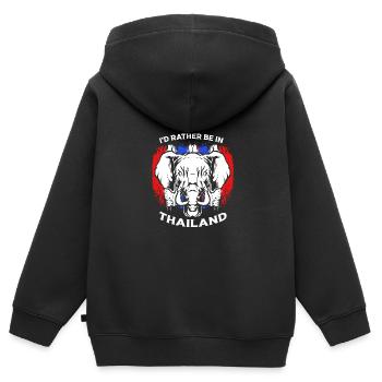 Thaïlande Langue thaïlandaise - Sweat Premium à capuche zippé enfant bio - noir - Dos - AI Model Kid Male (0cm)