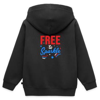Vierter Juli Nationalfarben Nationalfeiertag USA - Kinder Premium Organic Zip Hoodie - Schwarz - Hinten - AI Model Kid Male (0cm)