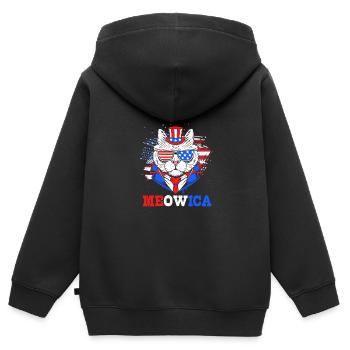 Vierter Juli Nationalfarben Nationalfeiertag USA - Kinder Premium Organic Zip Hoodie - Schwarz - Hinten - AI Model Kid Male (0cm)