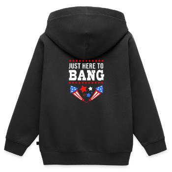 Vierter Juli Nationalfarben Nationalfeiertag USA - Kinder Premium Organic Zip Hoodie - Schwarz - Hinten - AI Model Kid Male (0cm)