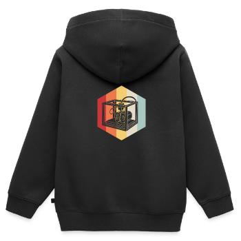 3D Druck - Kinder Premium Organic Zip Hoodie - Schwarz - Hinten - AI Model Kid Male (0cm)