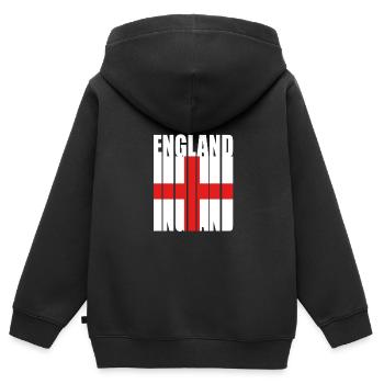 England Englisch - Kinder Premium Organic Zip Hoodie - Schwarz - Hinten - AI Model Kid Male (0cm)