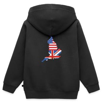 England Englisch - Kinder Premium Organic Zip Hoodie - Schwarz - Hinten - AI Model Kid Male (0cm)