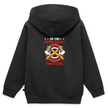 Axt - Kinder Premium Organic Zip Hoodie - Schwarz - Hinten - AI Model Kid Male (0cm)