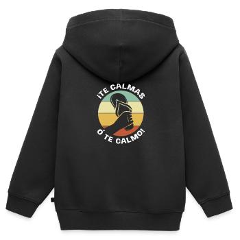 Latina Mutter Latino - Kinder Premium Organic Zip Hoodie - Schwarz - Hinten - AI Model Kid Male (0cm)