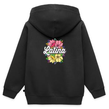 Latina Mutter Latino - Kinder Premium Organic Zip Hoodie - Schwarz - Hinten - AI Model Kid Male (0cm)