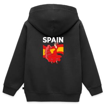 Spanisch Flamenco - Kinder Premium Organic Zip Hoodie - Schwarz - Hinten - AI Model Kid Male (0cm)