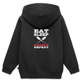 Kajak Kajakfahren Kanu Kanusport - Kinder Premium Organic Zip Hoodie - Schwarz - Hinten - AI Model Kid Male (0cm)
