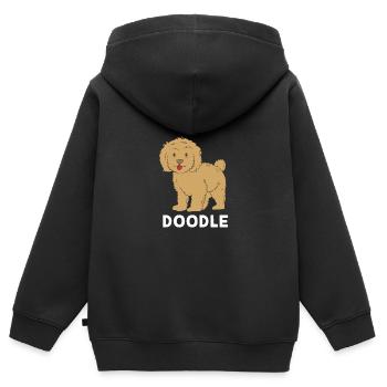 Goldendoodle - Kinder Premium Organic Zip Hoodie - Schwarz - Hinten - AI Model Kid Male (0cm)