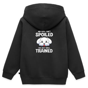 Malteser - Kinder Premium Organic Zip Hoodie - Schwarz - Hinten - AI Model Kid Male (0cm)