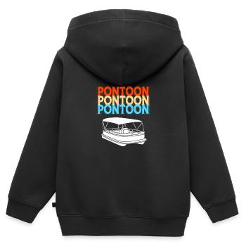 Bateau ponton Bateau Bateaux - Sweat Premium à capuche zippé enfant bio - noir - Dos - AI Model Kid Male (0cm)