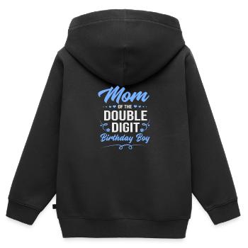 22e anniversaire Dix ans de naissance Date de naissance - Sweat Premium à capuche zippé enfant bio - noir - Dos - AI Model Kid Male (0cm)