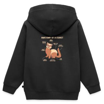 Furet - Sweat Premium à capuche zippé enfant bio - noir - Dos - AI Model Kid Male (0cm)