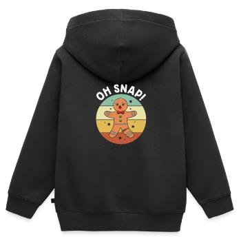 Lebkuchenmann Lebkuchenherz Lebkuchen Naschen - Kinder Premium Organic Zip Hoodie - Schwarz - Hinten - AI Model Kid Male (0cm)