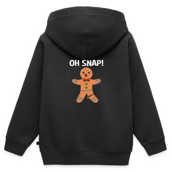Lebkuchenmann Lebkuchenherz Lebkuchen Naschen - Kinder Premium Organic Zip Hoodie - Schwarz - Hinten - AI Model Kid Male (0cm)