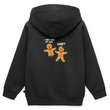 Lebkuchenmann Lebkuchenherz Lebkuchen Naschen - Kinder Premium Organic Zip Hoodie - Schwarz - Hinten - AI Model Kid Male (0cm)