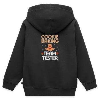 Lebkuchenmann Lebkuchenherz Lebkuchen Naschen - Kinder Premium Organic Zip Hoodie - Schwarz - Hinten - AI Model Kid Male (0cm)