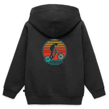VTT VTT VTT - Sweat Premium à capuche zippé enfant bio - noir - Dos - AI Model Kid Male (0cm)