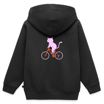 VTT VTT VTT - Sweat Premium à capuche zippé enfant bio - noir - Dos - AI Model Kid Male (0cm)