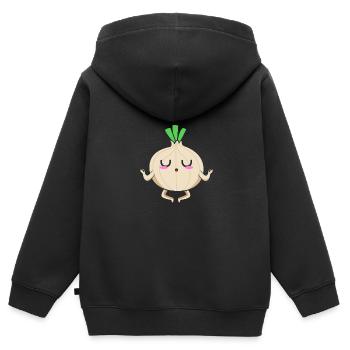 Oignon - Sweat Premium à capuche zippé enfant bio - noir - Dos - AI Model Kid Male (0cm)