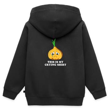 Oignon - Sweat Premium à capuche zippé enfant bio - noir - Dos - AI Model Kid Male (0cm)