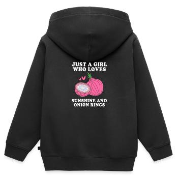 oignon - Sweat Premium à capuche zippé enfant bio - noir - Dos - AI Model Kid Male (0cm)