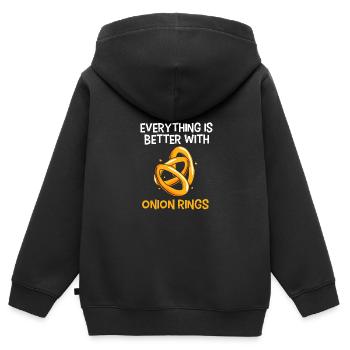 Oignon - Sweat Premium à capuche zippé enfant bio - noir - Dos - AI Model Kid Male (0cm)