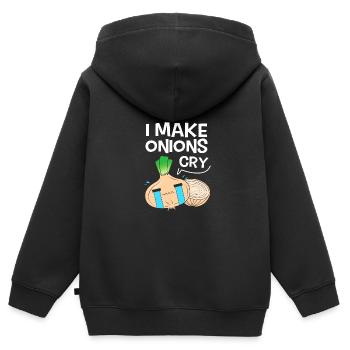 Oignon - Sweat Premium à capuche zippé enfant bio - noir - Dos - AI Model Kid Male (0cm)