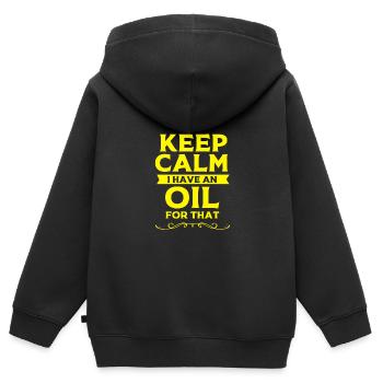 Ätherisches Öl - Kinder Premium Organic Zip Hoodie - Schwarz - Hinten - AI Model Kid Male (0cm)