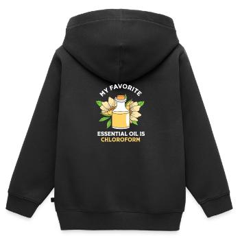 Ätherisches Öl - Kinder Premium Organic Zip Hoodie - Schwarz - Hinten - AI Model Kid Male (0cm)