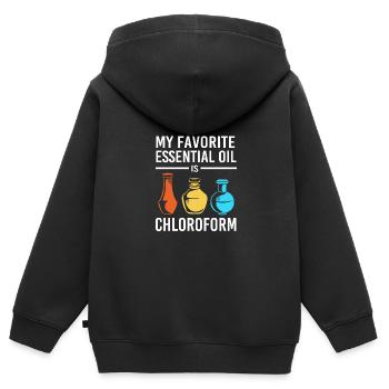 Ätherisches Öl - Kinder Premium Organic Zip Hoodie - Schwarz - Hinten - AI Model Kid Male (0cm)