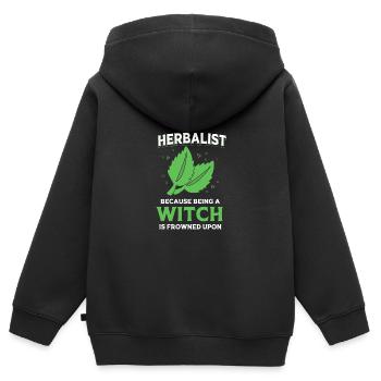 Ätherisches Öl - Kinder Premium Organic Zip Hoodie - Schwarz - Hinten - AI Model Kid Male (0cm)