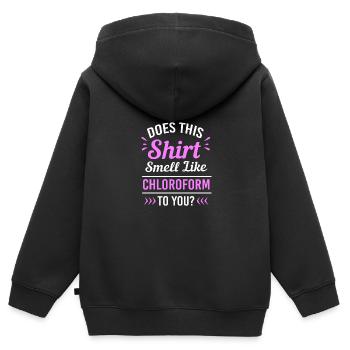 Ätherisches Öl - Kinder Premium Organic Zip Hoodie - Schwarz - Hinten - AI Model Kid Male (0cm)