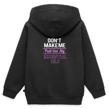 Ätherisches Öl - Kinder Premium Organic Zip Hoodie - Schwarz - Hinten - AI Model Kid Male (0cm)