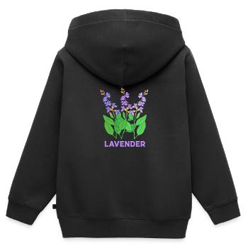 Ätherisches Öl - Kinder Premium Organic Zip Hoodie - Schwarz - Hinten - AI Model Kid Male (0cm)